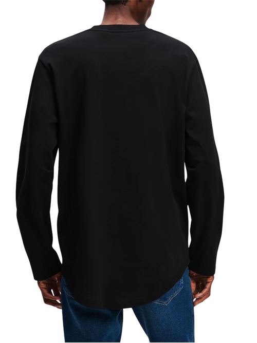 T-shirt nera in cotone Karl Lagerfeld jeans | A1M17043999